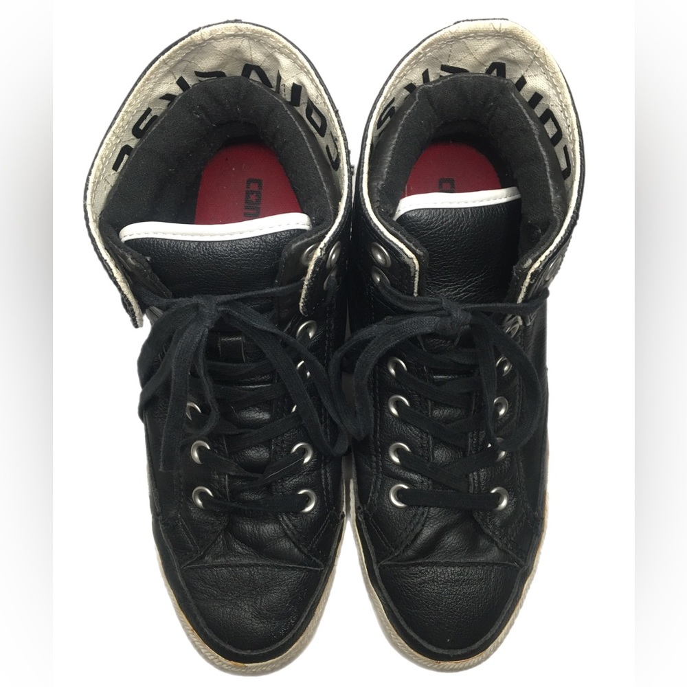 Rare leather Converse two fold high tops. Mens 6/Womens 8 - Picture 5 of 13